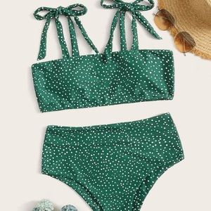 Shein Green polkadot swim suit!